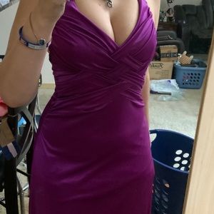 Fuschia Satin Homecoming Dress knotted Gown 5/6 B Darlin Nordstrom